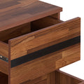 Walnut And Sandy Black 2 Drawer Nightstand Walnut Black 2 Drawers Bedroom Rectangle Modern Drawers Walnut Wood Metal