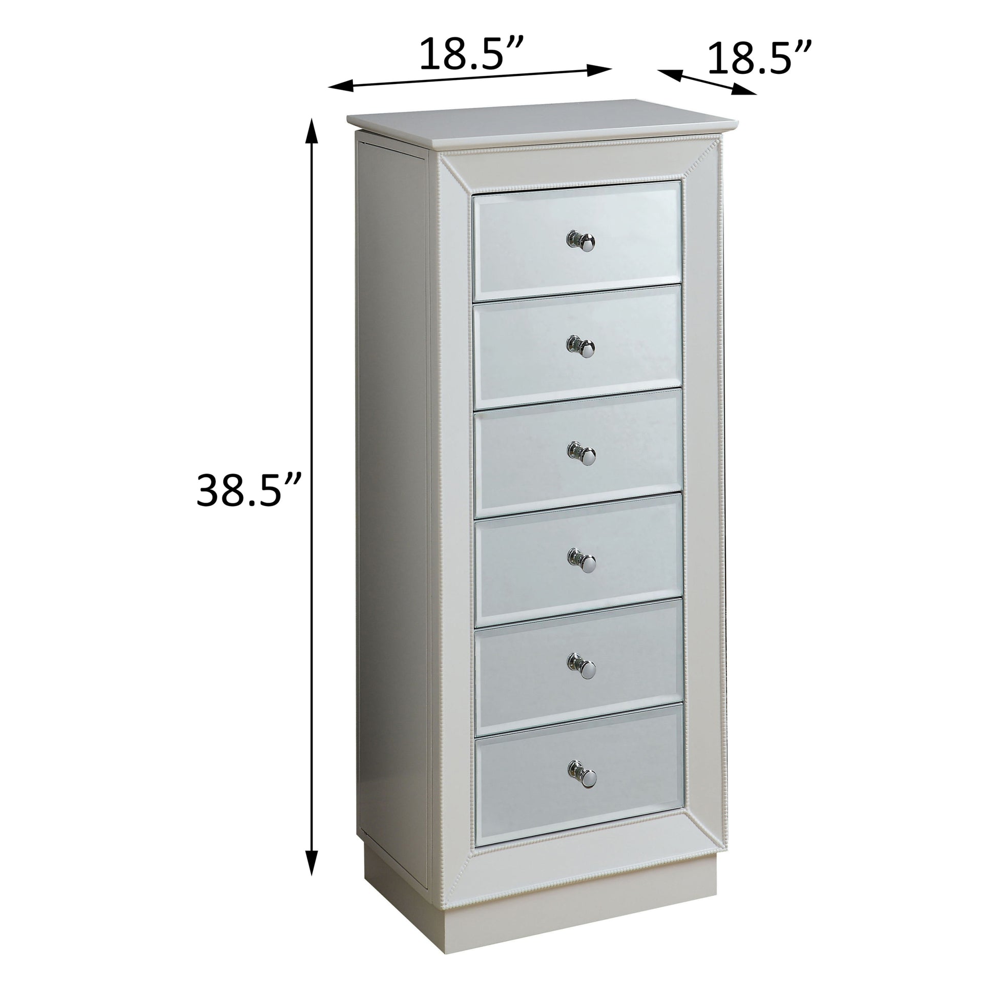 White 6 Drawer Jewelry Armoire White White Bedroom Modern Wood