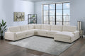 Living Room Furniture Ottoman Beige Wide Welt Corduroy 1Pc Soft Cushion Cocktail Ottoman Wood Legs Beige Primary Living Space Solid Contemporary,Modern Square Corduroy