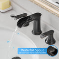 Bathroom Faucets For Sink 3 Hole Orb 8 Inch Widespread Bathroom Sink Faucet With Pop Up Drain Double Lever Handle Faucet Bathroom Vanity Faucet Basin Mixer Tap Faucet With Hose Bathroom Joystick Geometric Two Oil Rubbed Bronze Side Sprayer Deck Mounted