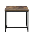 Weathered Oak And Black Rectangular End Table Black Brown Primary Living Space Industrial Rectangular Rectangular Wood Metal Sled