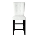 White And Black Tufted Back Counter Height Stools Set Of 2 Solid White Black Dining Room Foam Rectangular Contemporary Solid Back Set Of 2 Faux Leather