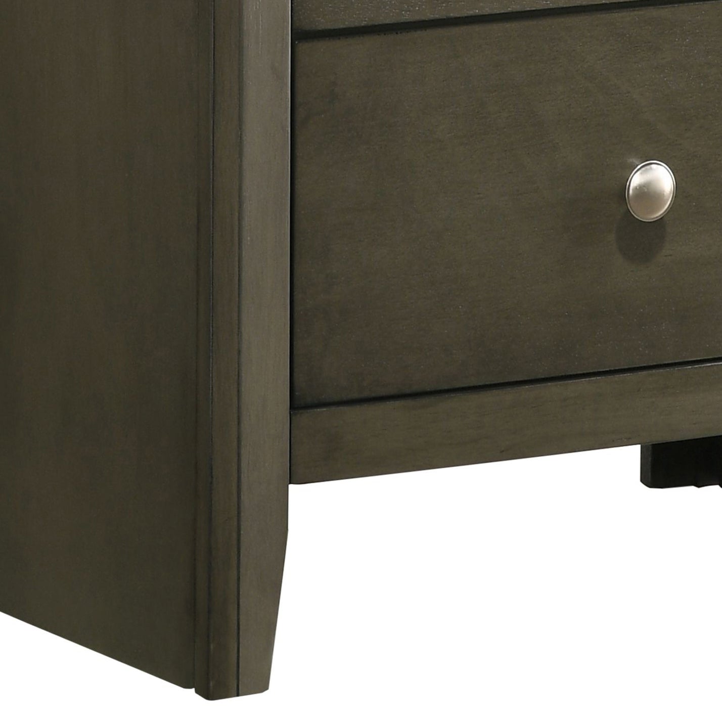 Grey 2 Drawer Nightstand Grey Gray 2 Drawers Bedroom Rectangle Contemporary Rubberwood Drawers Wood