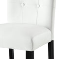 White And Black Tufted Back Counter Height Stools Set Of 2 Solid White Black Dining Room Foam Rectangular Contemporary Solid Back Set Of 2 Faux Leather