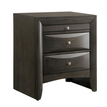 Grey Oak Nightstand With 2 Drawers Oak 2 Drawers Bedroom Rectangle Modern Rubberwood Drawers Oak Wood