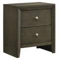 Grey 2 Drawer Nightstand Grey Gray 2 Drawers Bedroom Rectangle Contemporary Rubberwood Drawers Wood