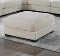 Living Room Furniture Ottoman Beige Wide Welt Corduroy 1Pc Soft Cushion Cocktail Ottoman Wood Legs Beige Primary Living Space Solid Contemporary,Modern Square Corduroy