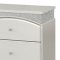 Platinum 2 Drawer Nightstand Silver 2 Drawers Bedroom Rectangle Glam Poplar Felt Lined Drawers Silver Wood