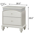 Platinum 2 Drawer Nightstand Silver 2 Drawers Bedroom Rectangle Glam Poplar Felt Lined Drawers Silver Wood