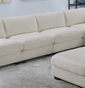 Living Room Furniture Armless Chair Beige Wide Welt Corduroy 1Pc Armless Chair Soft Cushion Wood Legs Beige Primary Living Space Contemporary,Modern Corduroy