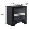 Black 3 Drawer Nightstand Black 3 Drawers Bedroom Rectangle Modern Rubberwood Felt Lined Drawers Black Wood