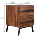 Walnut And Sandy Black 2 Drawer Nightstand Walnut Black 2 Drawers Bedroom Rectangle Modern Drawers Walnut Wood Metal