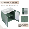 30 Inch Freestanding Bathroom Vanity With Ceramic Sink Mint Green 2 Bathroom Freestanding Modern Steel