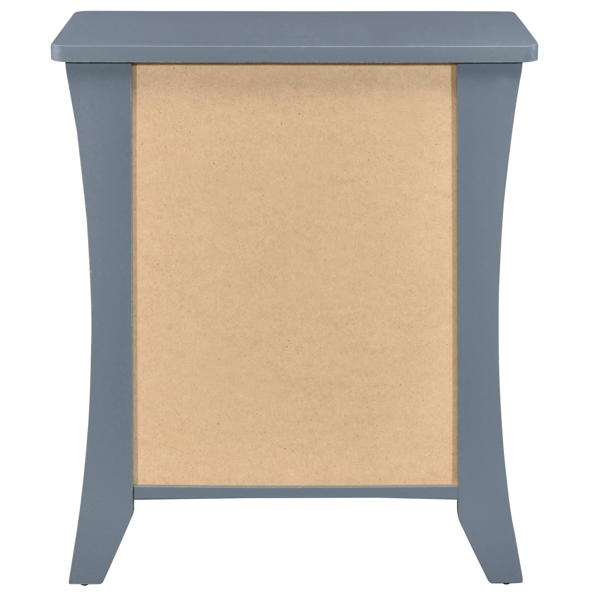 Grey Nightstand With 2 Drawers And Open Shelving Grey Gray 2 Drawers Bedroom Rectangle Drawers Wood