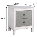 Rustic Grey And Weathered White 2 Drawer Nightstand White Gray 2 Drawers Bedroom Rectangle Modern,Rustic Poplar Felt Lined Drawers White Wood