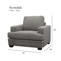 Scottsdale Grey Chair Grey Wood Polyester Blend