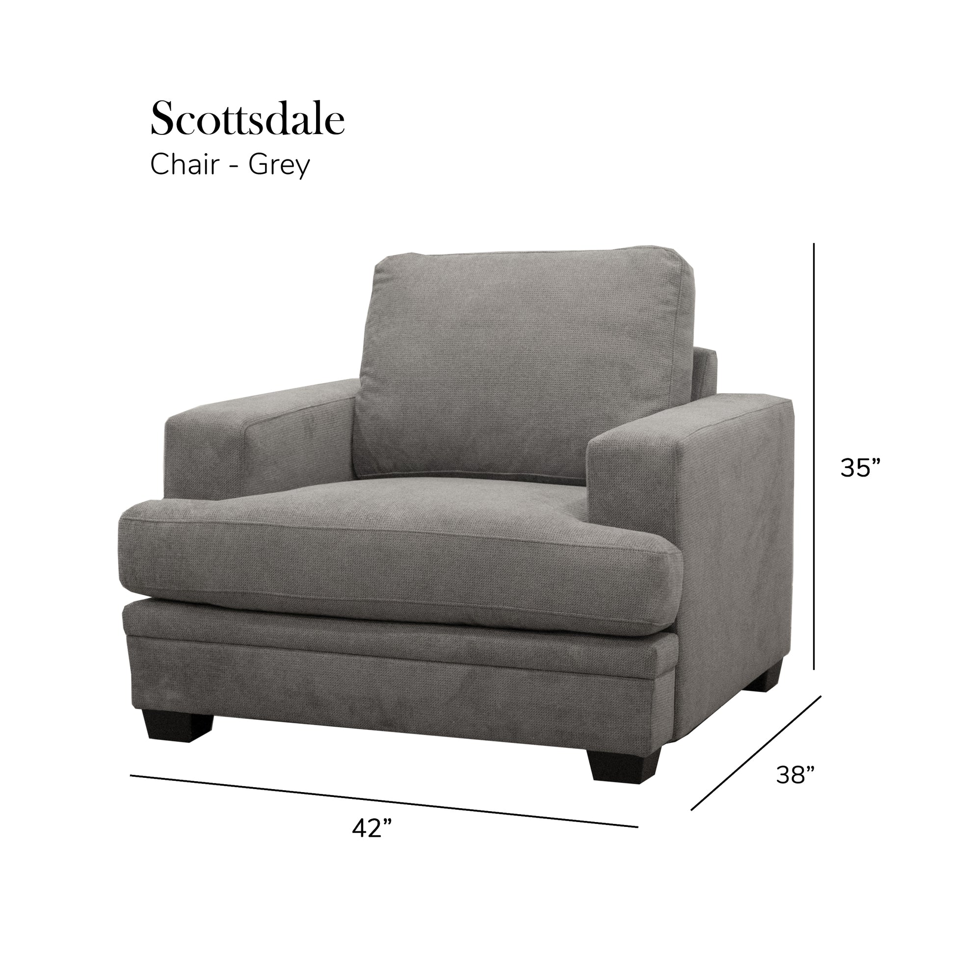 Scottsdale Grey Chair Grey Wood Polyester Blend