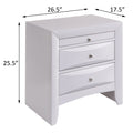 White Nightstand With 2 Drawers White White 2 Drawers Bedroom Rectangle Rustic Rubberwood Drawers White Wood