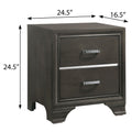 Grey 2 Drawer Nightstand Grey Gray 2 Drawers Bedroom Rectangle Rustic Rubberwood Solid Wood Wood