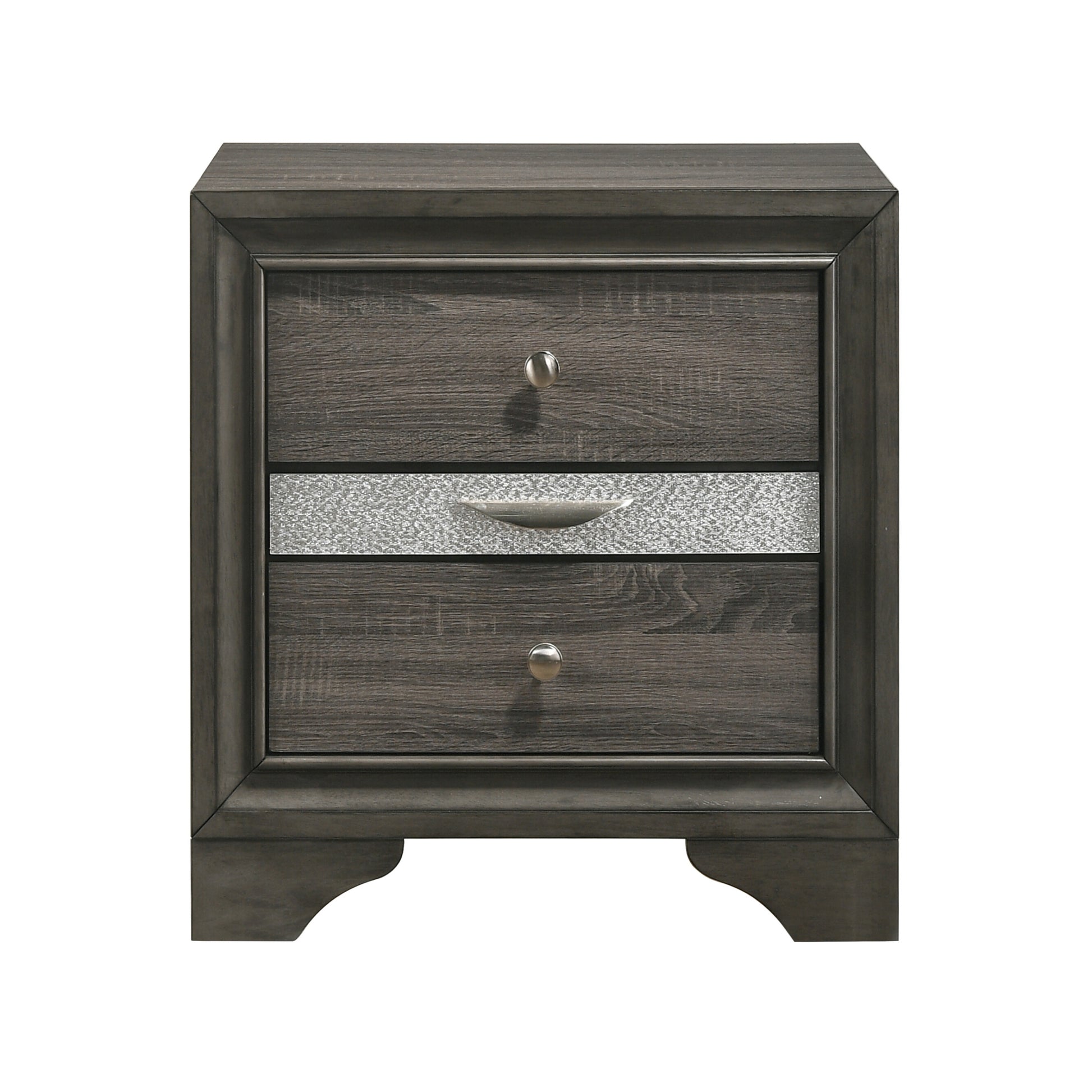 Grey 3 Drawer Nightstand Grey Gray 3 Drawers Bedroom Rectangle Rustic Rubberwood Felt Lined Drawers Wood