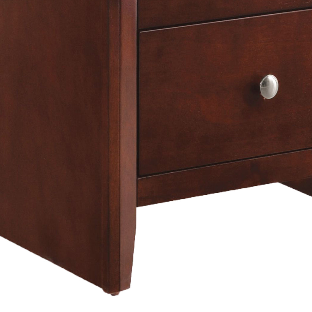 Brown Cherry 2 Drawer Nightstand Cherry 2 Drawers Bedroom Rectangle Contemporary Rubberwood Drawers Cherry Wood