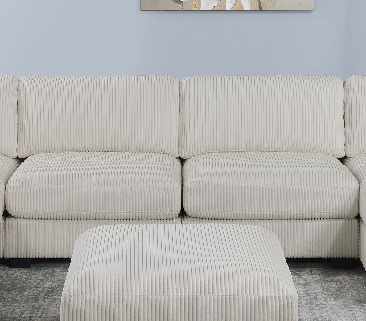 Living Room Furniture Armless Chair Beige Wide Welt Corduroy 1Pc Armless Chair Soft Cushion Wood Legs Beige Primary Living Space Contemporary,Modern Corduroy