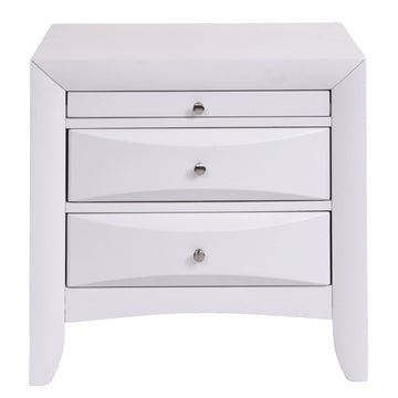 White Nightstand With 2 Drawers White White 2 Drawers Bedroom Rectangle Rustic Rubberwood Drawers White Wood