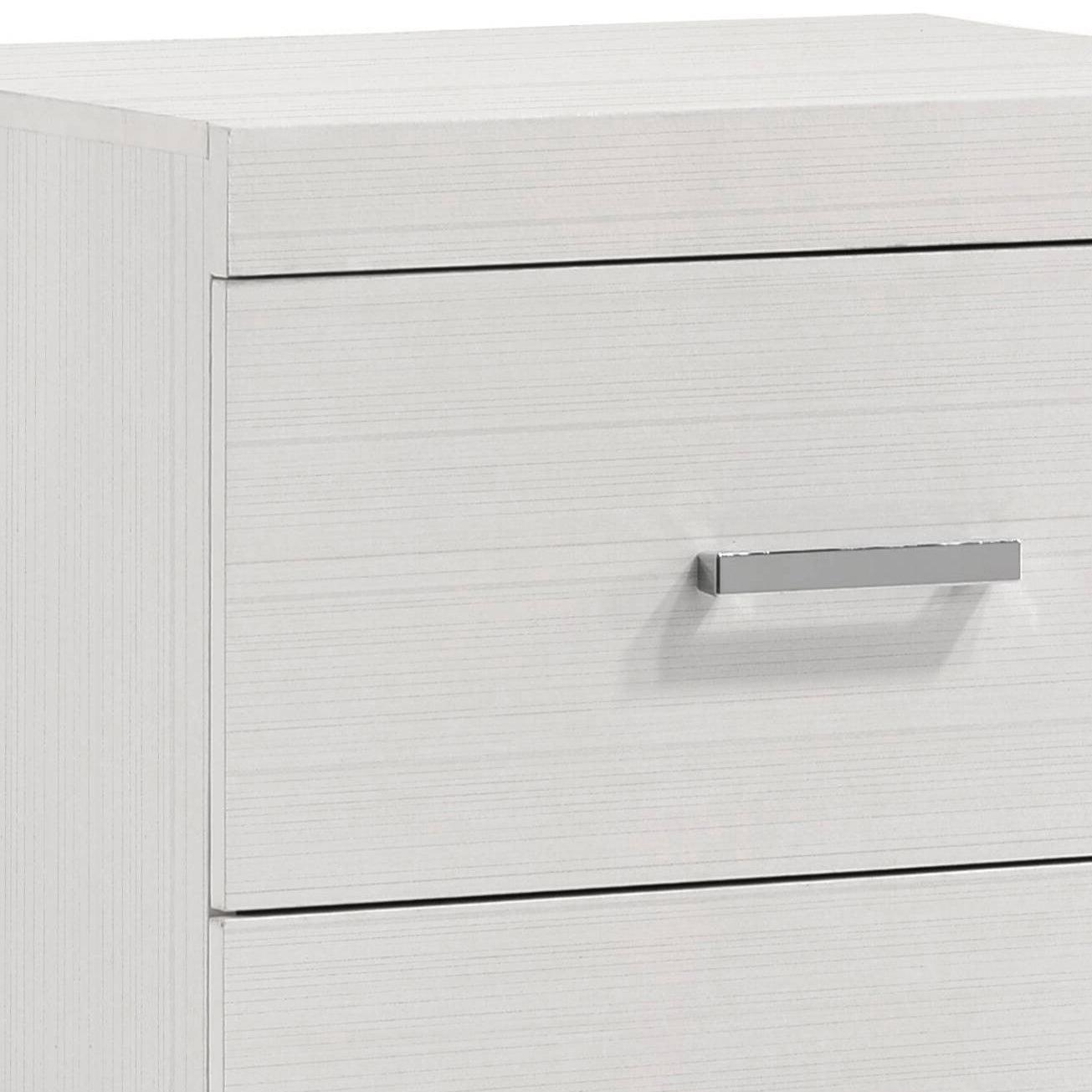 White 2 Drawer Nightstand White White 2 Drawers Bedroom Rectangle Poplar Solid Wood White Wood Metal