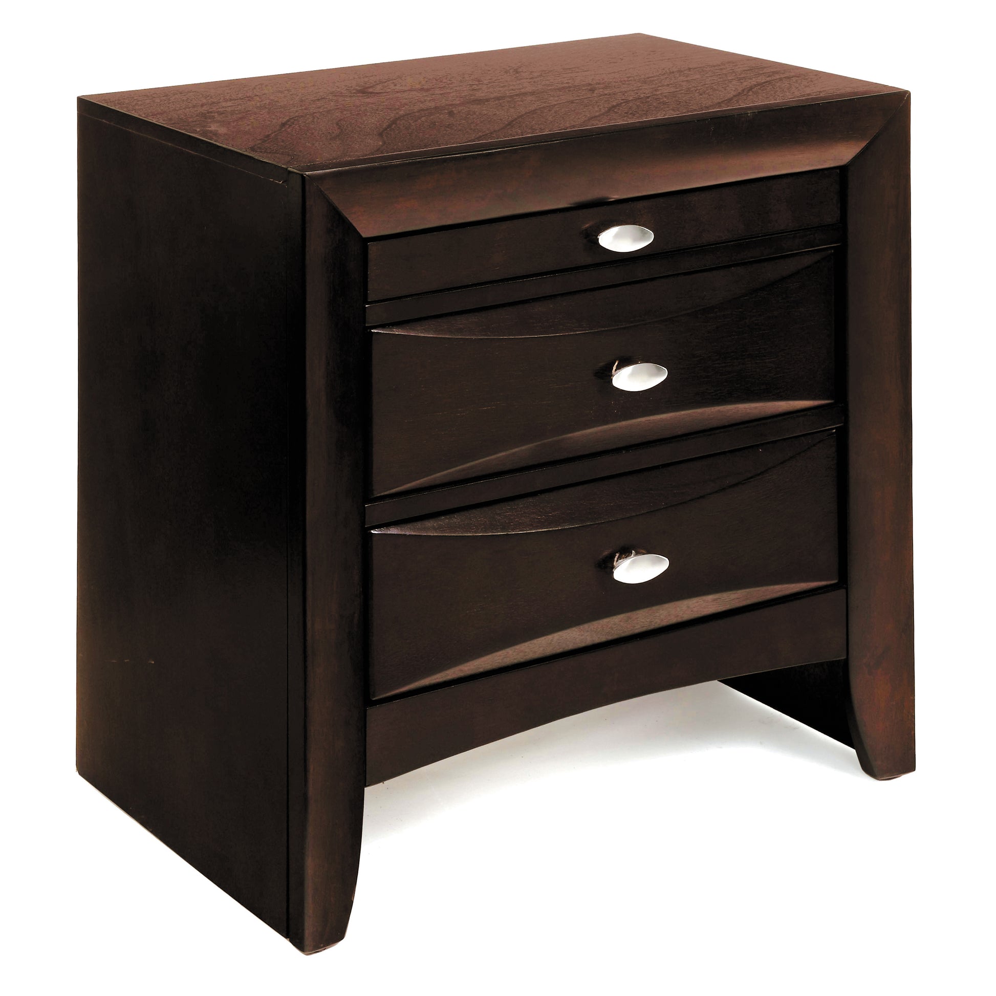 Espresso 2 Drawer Nightstand Espresso 2 Drawers Bedroom Rectangle Contemporary Rubberwood Drawers Espresso Wood