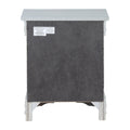 Platinum 2 Drawer Nightstand Silver 2 Drawers Bedroom Rectangle Modern Rubberwood Solid Wood Silver Wood