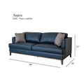 Aspen Navy Top Grain Leather Sofa Navy Wood Leather 3 Seat