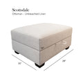 Scottsdale Beige Storage Ottoman Beige Wood Polyester Blend