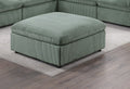 Contemporary Living Room Furniture Ottoman Sage Color Corduroy 1Pc Soft Cushion Ottoman Wood Legs Sage Primary Living Space Solid Contemporary,Modern Square Corduroy