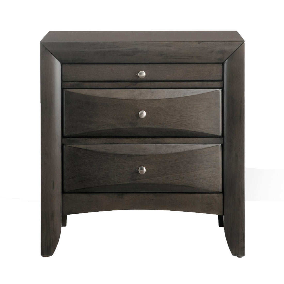 Grey Oak Nightstand With 2 Drawers Oak 2 Drawers Bedroom Rectangle Modern Rubberwood Drawers Oak Wood