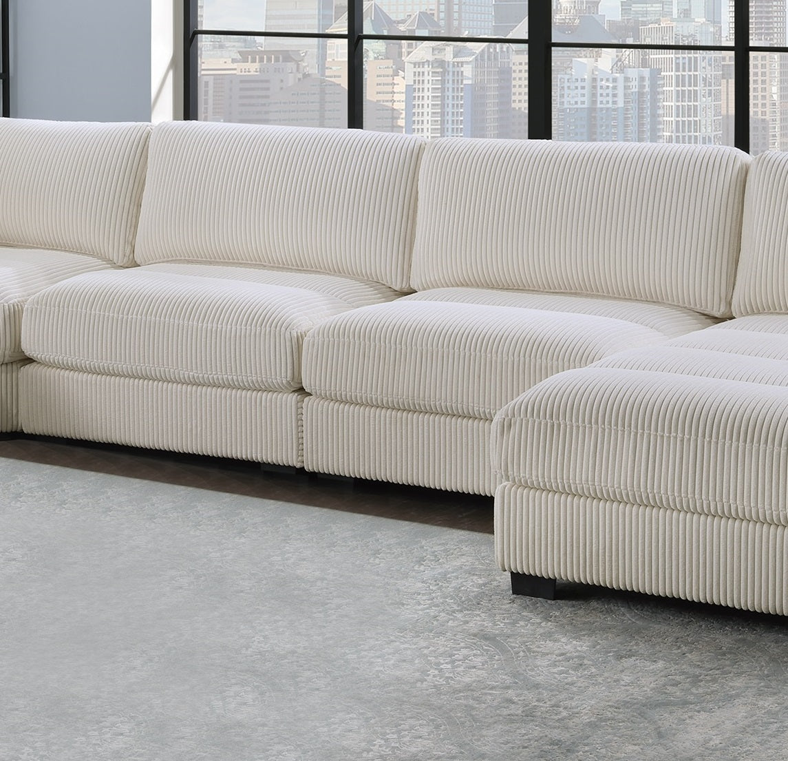Living Room Furniture Armless Chair Beige Wide Welt Corduroy 1Pc Armless Chair Soft Cushion Wood Legs Beige Primary Living Space Contemporary,Modern Corduroy