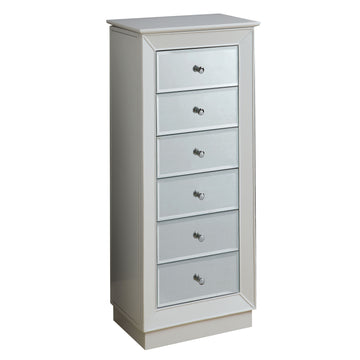 White 6 Drawer Jewelry Armoire White White Bedroom Modern Wood