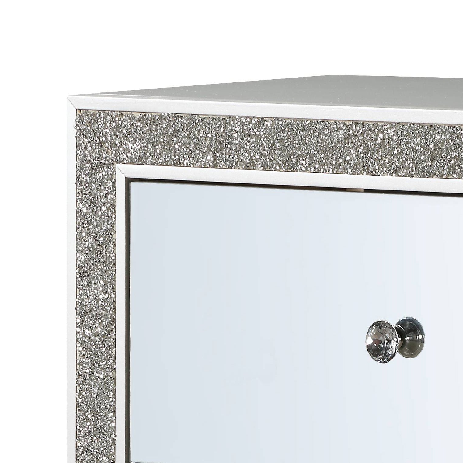 Champagne 2 Drawer Nightstand Champagne 2 Drawers Bedroom Rectangle Glam Poplar Felt Lined Drawers Mirrored Wood