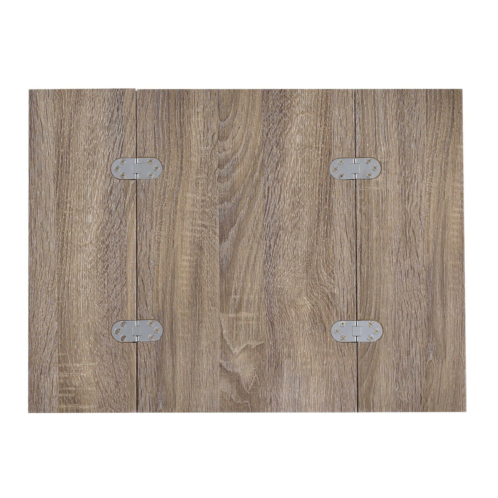 Weathered Oak And Chrome Side Table Oak Silver Primary Living Space Industrial Rectangular Wood Metal Sled