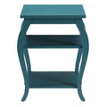 Teal 2 Shelf End Table Teal Primary Living Space Traditional Shelves Square Wood