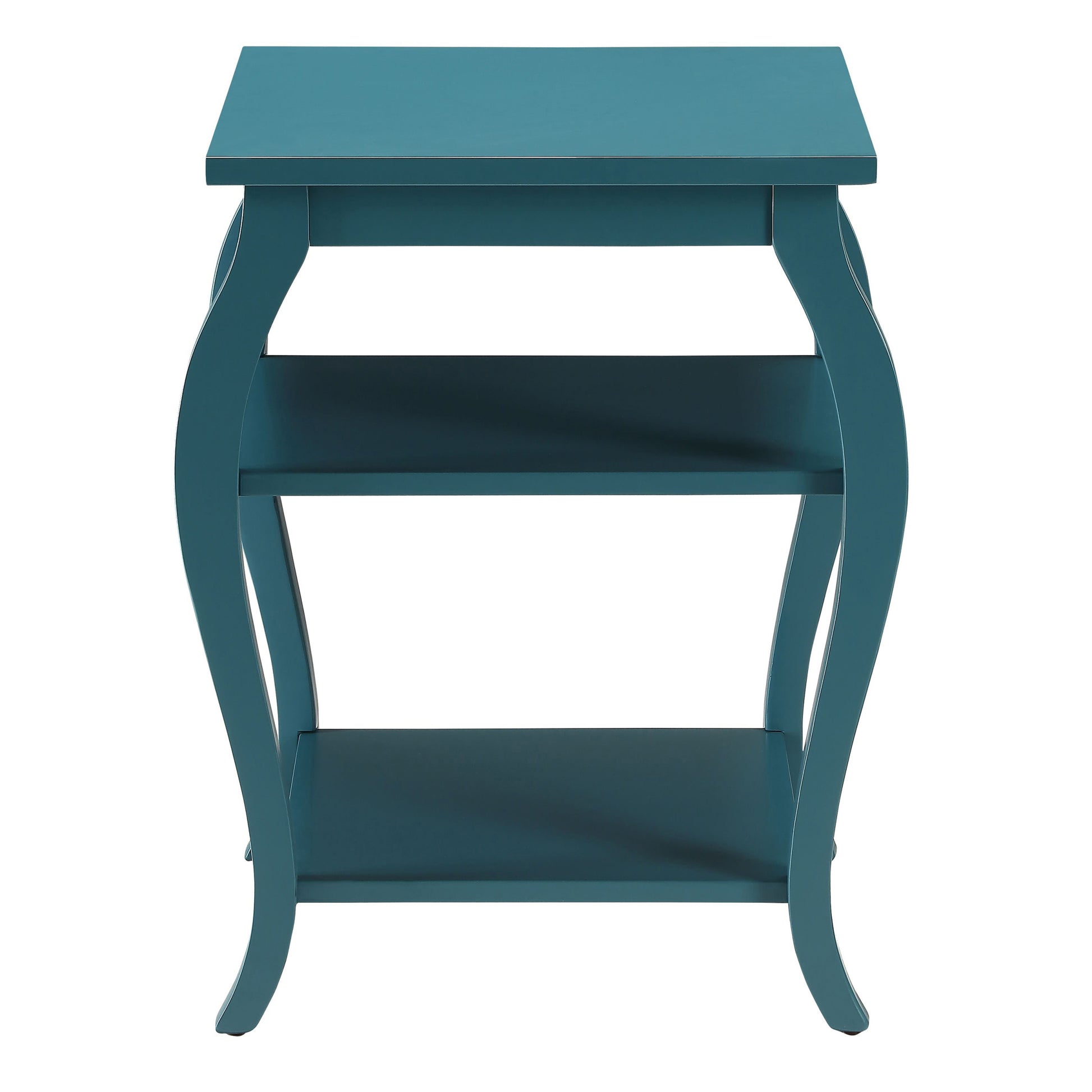 Teal 2 Shelf End Table Teal Primary Living Space Traditional Shelves Square Wood