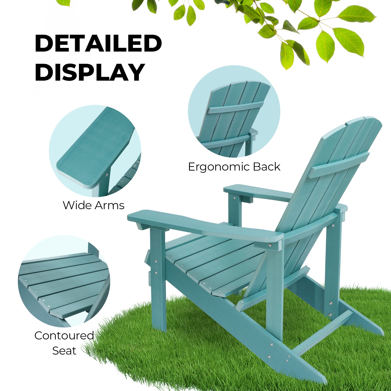 Adirondack Chairs Weather Resistant Plastic Fire Pit Chairs Adorondic Plastic Outdoor Chairs Suitable For All Outdoor Areas Seating Lifetime Blue Plastic