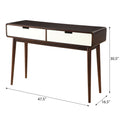 Espresso And White 2 Drawer Sofa Table Espresso Primary Living Space Mid Century Modern Drawers Rectangular Wood