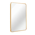 Gold 24X36 Inch Metal Rectangle Barhroom Mirror Gold Classic Mdf Glass Aluminium