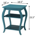 Teal 2 Shelf End Table Teal Primary Living Space Traditional Shelves Square Wood