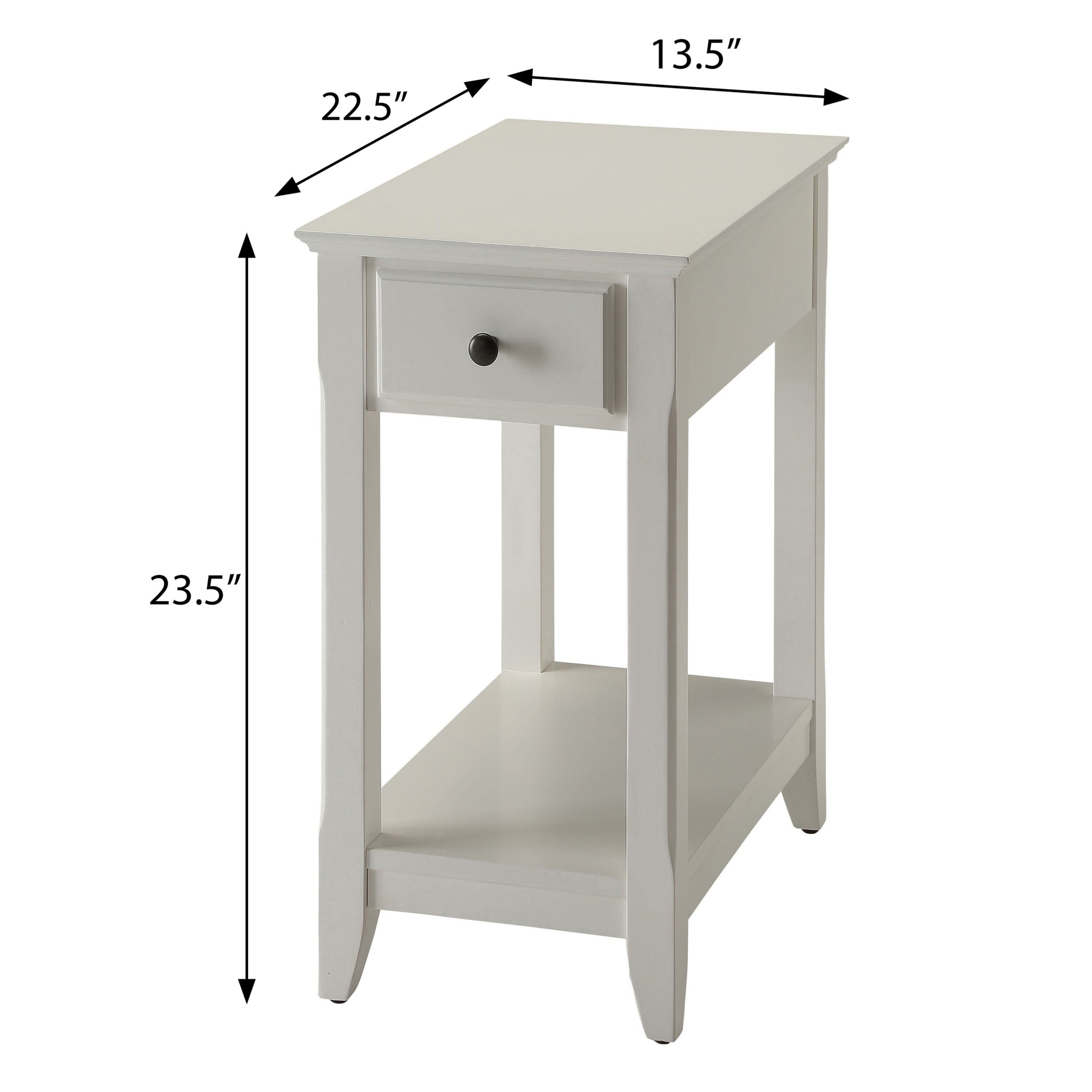 White Accent Table With Bottom Shelf White Primary Living Space Transitional Drawers Rectangular Wood