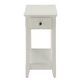 White Accent Table With Bottom Shelf White Primary Living Space Transitional Drawers Rectangular Wood