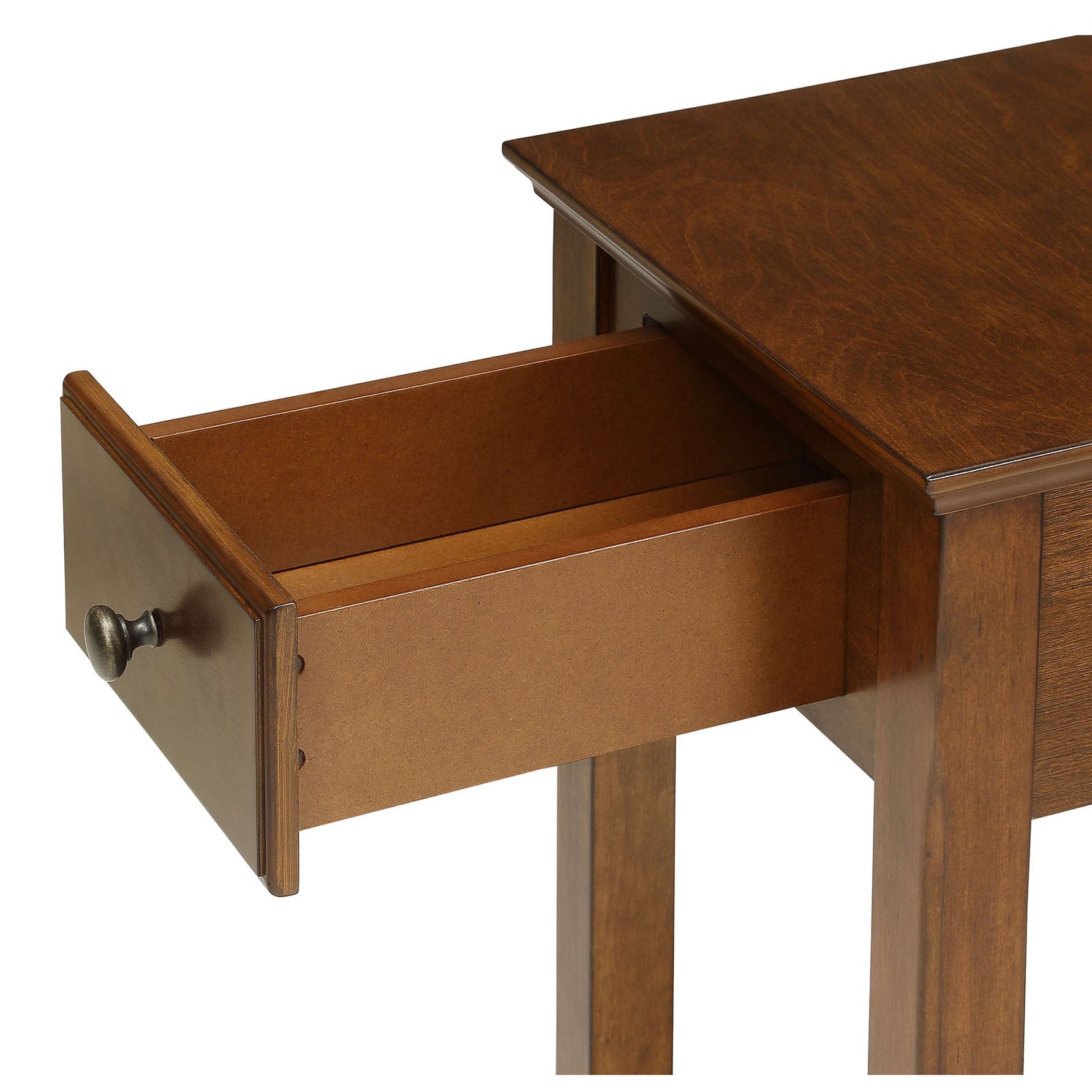 Walnut Accent Table With Bottom Shelf Walnut Primary Living Space Transitional Drawers Rectangular Wood