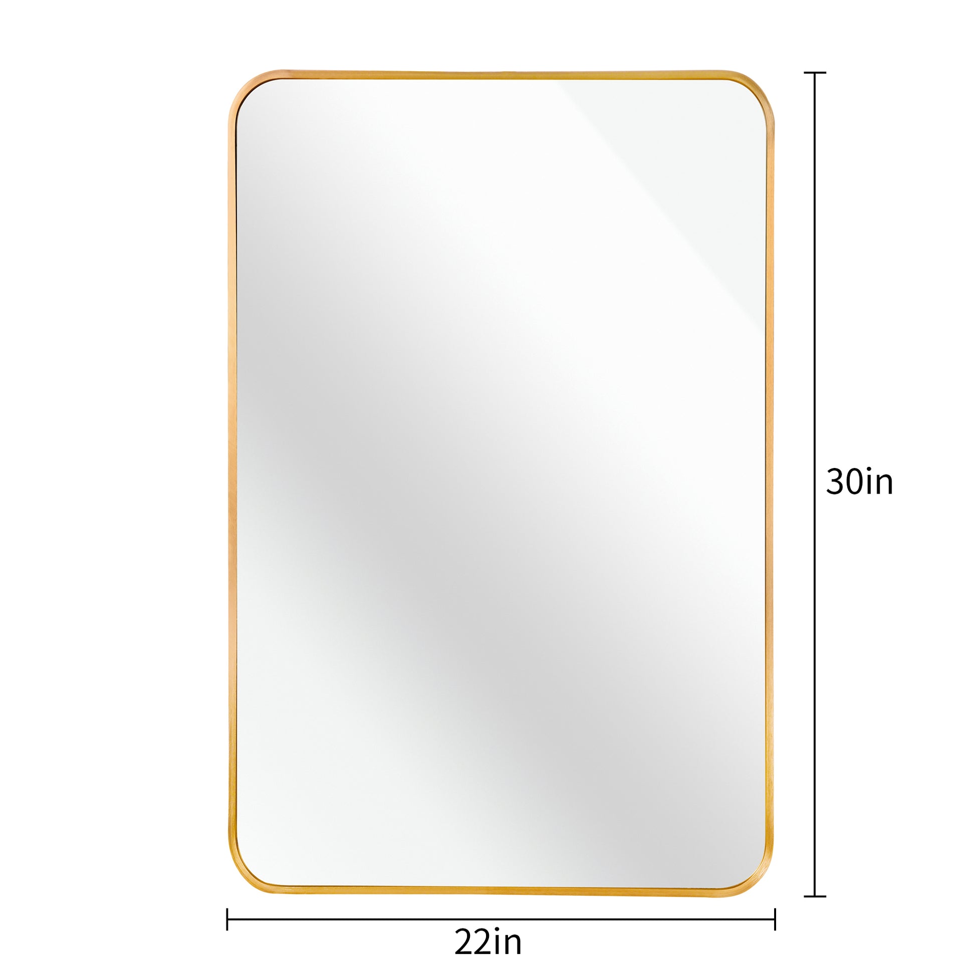 Gold 22 "X30" Rectangular Bathroom Wall Mirror Gold Classic Mdf Glass Aluminium Alloy