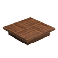 Square Marble Veneer Coffee Table Sliding Top With Storage In Walnut 39.4'' Walnut Primary Living Space Square Mdf