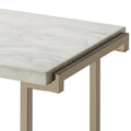 White And Champagne Sled Base Sofa Table White Gold Primary Living Space Contemporary Rectangular Wood Metal Sled